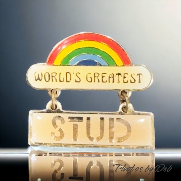 Other - 💖2 FOR $20 💖 Vintage Art Nouveaux Centennia 1979 World’s Greatest Stud Rainbow